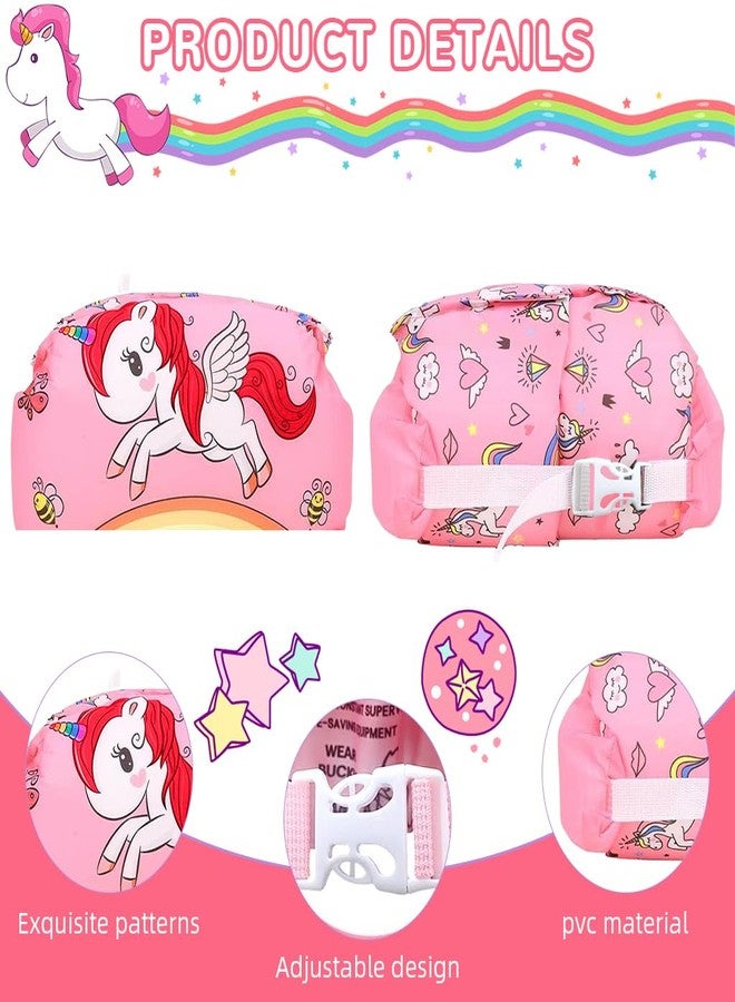 ZIBUYU® Swim Arm Bands for Kids Premium Inflatable Oxford Cloth Arm Floaties, Adjustable Chest Strap & Safety Buckle, Comfortable Drum Design, Secure Water Training Aid for Children, Pink - Image 3